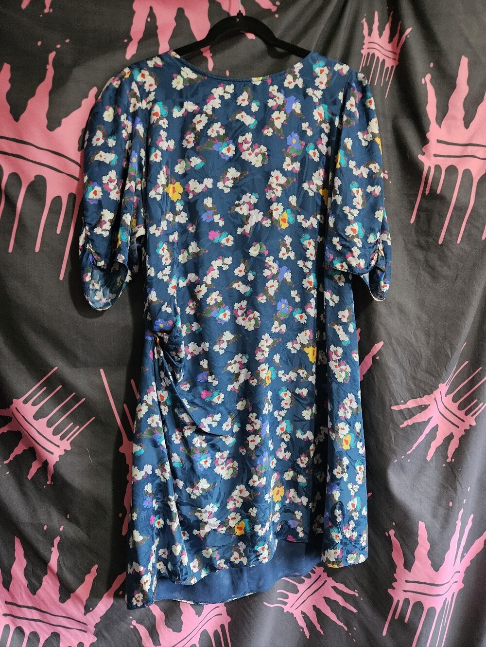Tanya Taylor Silk Navy Floral Shift Dress - Picture 13 of 13